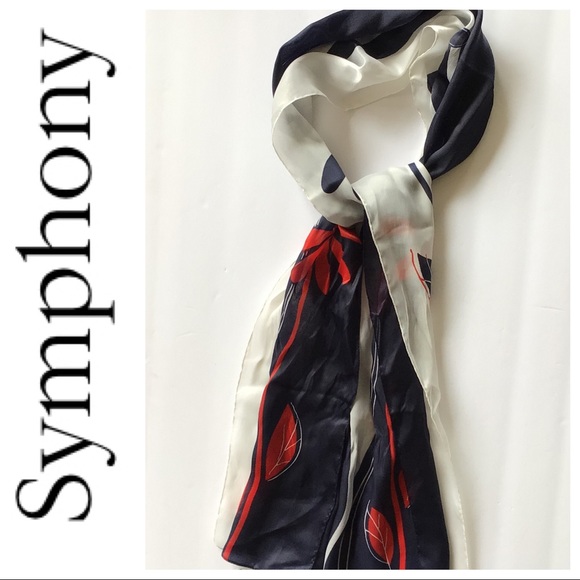 SYMPHONY DAISY PRINT ITALIAN SCARF VINTAGE - Picture 2 of 10